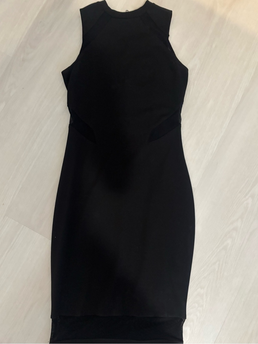 Material Girl Black Sleeveless Midi Bodycon Dress